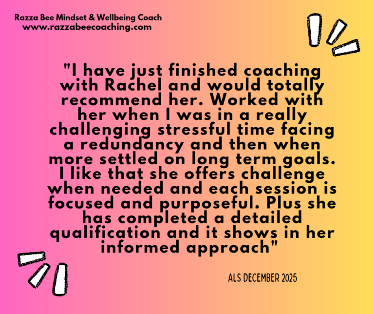 Coaching testimonial from client working with Rachel Baker