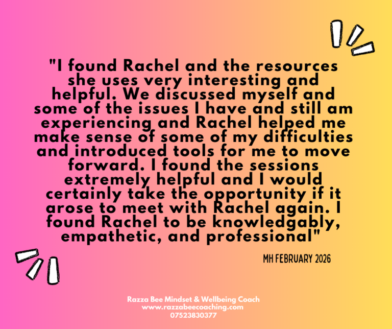 Feedback from Warwickshire client following life coach session